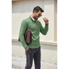image:imageCOOFANDY Mens Quarter Zip Pullover Dress Regular Fit Mock Neck SweaterSage Green
