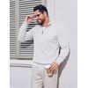 image:imageCOOFANDY Mens Quarter Zip Pullover Dress Regular Fit Mock Neck SweaterWhite