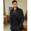 image:imageCOOFANDY Mens Quarter Zip Sweater Slim Fit Mock Neck Long Sleeve PulloverBlack  Dark Heather Grey