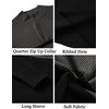 image:imageCOOFANDY Mens Quarter Zip Sweater Slim Fit Mock Neck Long Sleeve PulloverBlack  Dark Heather Grey