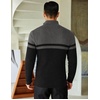 image:imageCOOFANDY Mens Quarter Zip Sweater Slim Fit Mock Neck Long Sleeve PulloverBlack  Dark Heather Grey