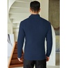 image:imageCOOFANDY Mens Quarter Zip Sweater Slim Fit Mock Neck Long Sleeve PulloverDark Blue