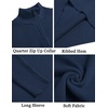 image:imageCOOFANDY Mens Quarter Zip Sweater Slim Fit Mock Neck Long Sleeve PulloverDark Blue