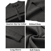 image:imageCOOFANDY Mens Quarter Zip Sweater Slim Fit Mock Neck Long Sleeve PulloverDark Heather Grey  Black 01