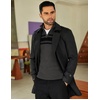 image:imageCOOFANDY Mens Quarter Zip Sweater Slim Fit Mock Neck Long Sleeve PulloverDark Heather Grey  Black 01
