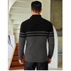 image:imageCOOFANDY Mens Quarter Zip Sweater Slim Fit Mock Neck Long Sleeve PulloverDark Heather Grey  Black 02