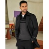 image:imageCOOFANDY Mens Quarter Zip Sweater Slim Fit Mock Neck Long Sleeve PulloverDark Heather Grey  Black 02