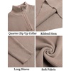 image:imageCOOFANDY Mens Quarter Zip Sweater Slim Fit Mock Neck Long Sleeve PulloverDark Khaki