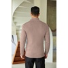 image:imageCOOFANDY Mens Quarter Zip Sweater Slim Fit Mock Neck Long Sleeve PulloverDark Khaki