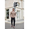 image:imageCOOFANDY Mens Quarter Zip Sweater Slim Fit Mock Neck Long Sleeve PulloverDark Khaki