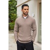 image:imageCOOFANDY Mens Quarter Zip Sweater Slim Fit Mock Neck Long Sleeve PulloverDark Khaki