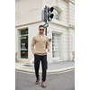 image:imageCOOFANDY Mens Quarter Zip Sweater Slim Fit Mock Neck Long Sleeve PulloverLight Khaki
