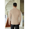 image:imageCOOFANDY Mens Quarter Zip Sweater Slim Fit Mock Neck Long Sleeve PulloverLight Khaki