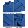 image:imageCOOFANDY Mens Quarter Zip Sweater Slim Fit Mock Neck Long Sleeve PulloverTeal