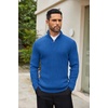 image:imageCOOFANDY Mens Quarter Zip Sweater Slim Fit Mock Neck Long Sleeve PulloverTeal