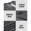 image:imageCOOFANDY Mens Sleeveless Sweater Vest VNeck Solid Cotton PulloverDark Grey
