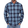 image:imageCOOFANDY Mens Flannel Shirts Long Sleeve Button Down Shirt with Pocket Casual Shirts Work Shirts for MenBlue Plaid