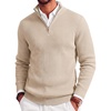 image:imageCOOFANDY Mens Quarter Zip Sweater Slim Fit Mock Neck Long Sleeve PulloverBeige