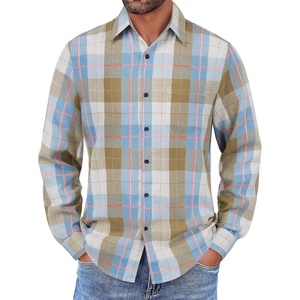 image:imageCOOFANDY Mens Flannel Shirts Long Sleeve Button Down Shirt with Pocket Casual Shirts Work Shirts for MenBlue Brown