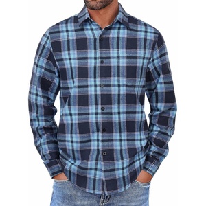 image:imageCOOFANDY Mens Flannel Shirts Long Sleeve Button Down Shirt with Pocket Casual Shirts Work Shirts for MenBlue Plaid