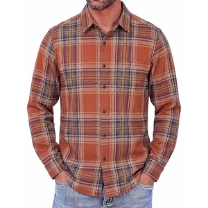 image:imageCOOFANDY Mens Flannel Shirts Long Sleeve Button Down Shirt with Pocket Casual Shirts Work Shirts for MenOrangeyellow Plaid