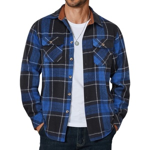 image:imageCOOFANDY Mens Long Sleeve Flannel Shirts Fashion Flannel Shirt Casual Button Down Shirt Jakcet with PocketsBlack Blue