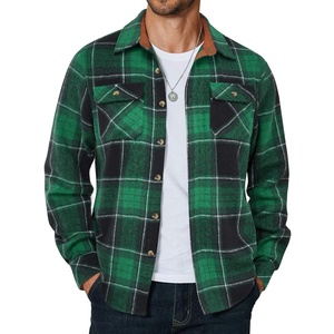 image:imageCOOFANDY Mens Long Sleeve Flannel Shirts Fashion Flannel Shirt Casual Button Down Shirt Jakcet with PocketsBlack Green