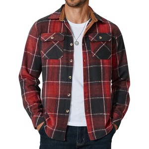image:imageCOOFANDY Mens Long Sleeve Flannel Shirts Fashion Flannel Shirt Casual Button Down Shirt Jakcet with PocketsBlack Red