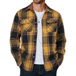 image:imageCOOFANDY Mens Long Sleeve Flannel Shirts Fashion Flannel Shirt Casual Button Down Shirt Jakcet with PocketsBlack Yellow