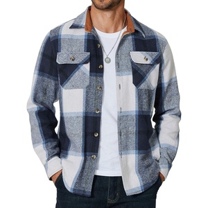image:imageCOOFANDY Mens Long Sleeve Flannel Shirts Fashion Flannel Shirt Casual Button Down Shirt Jakcet with PocketsBlue
