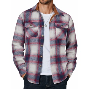 image:imageCOOFANDY Mens Long Sleeve Flannel Shirts Fashion Flannel Shirt Casual Button Down Shirt Jakcet with PocketsBlue Redline