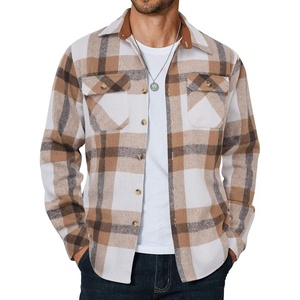 image:imageCOOFANDY Mens Long Sleeve Flannel Shirts Fashion Flannel Shirt Casual Button Down Shirt Jakcet with PocketsLight Khaki