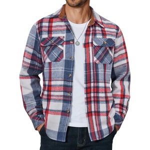 image:imageCOOFANDY Mens Long Sleeve Flannel Shirts Fashion Flannel Shirt Casual Button Down Shirt Jakcet with PocketsRed Blue