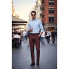 image:imageCOOFANDY Men Dress Pants Slim Fit Suit Pants Expandable Waist Casual SlacksDark Red