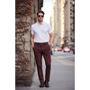 image:imageCOOFANDY Men Dress Pants Slim Fit Suit Pants Expandable Waist Casual SlacksDark Red