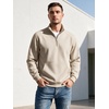 image:imageCOOFANDY Mens Quarter Zip Pullover 2026 Fleece Mock Neck Casual SweatshirtBeige