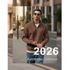 image:imageCOOFANDY Mens Quarter Zip Pullover 2026 Fleece Mock Neck Casual SweatshirtBrown
