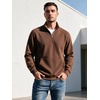 image:imageCOOFANDY Mens Quarter Zip Pullover 2026 Fleece Mock Neck Casual SweatshirtBrown