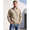 image:imageCOOFANDY Mens Quarter Zip Pullover 2026 Fleece Mock Neck Casual SweatshirtDark Khaki