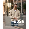 image:imageCOOFANDY Mens Quarter Zip Pullover 2026 Fleece Mock Neck Casual SweatshirtDark Khaki