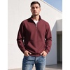 image:imageCOOFANDY Mens Quarter Zip Pullover 2026 Fleece Mock Neck Casual SweatshirtDeep Red