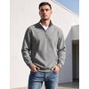 image:imageCOOFANDY Mens Quarter Zip Pullover 2026 Fleece Mock Neck Casual SweatshirtLight Grey