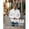 image:imageCOOFANDY Mens Quarter Zip Pullover 2026 Fleece Mock Neck Casual SweatshirtWhite