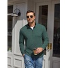 image:imageCOOFANDY Mens Quarter Zip Pullover Mock Neck Sweatshirt Long Sleeve SweaterLake Green