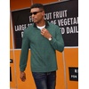 image:imageCOOFANDY Mens Quarter Zip Pullover Mock Neck Sweatshirt Long Sleeve SweaterLake Green