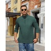 image:imageCOOFANDY Mens Quarter Zip Pullover Mock Neck Sweatshirt Long Sleeve SweaterLake Green