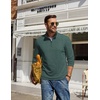 image:imageCOOFANDY Mens Quarter Zip Pullover Mock Neck Sweatshirt Long Sleeve SweaterLake Green