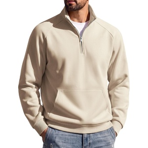 image:imageCOOFANDY Mens Quarter Zip Pullover 2026 Fleece Mock Neck Casual SweatshirtBeige