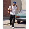 image:imageCOOFANDY Mens Casual Pants Elastic Waist Drawstring Cotton Chino Pant Twill Stretch Slacks with PocketsBlack