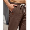 image:imageCOOFANDY Mens Casual Pants Elastic Waist Drawstring Cotton Chino Pant Twill Stretch Slacks with PocketsBrown
